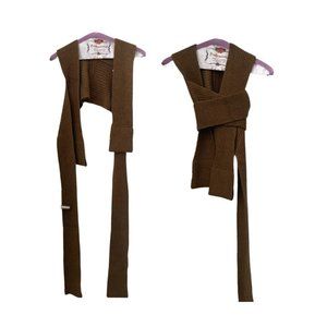 Crop Sweater Top Sleeveless Tie Strappy Backless Knitted